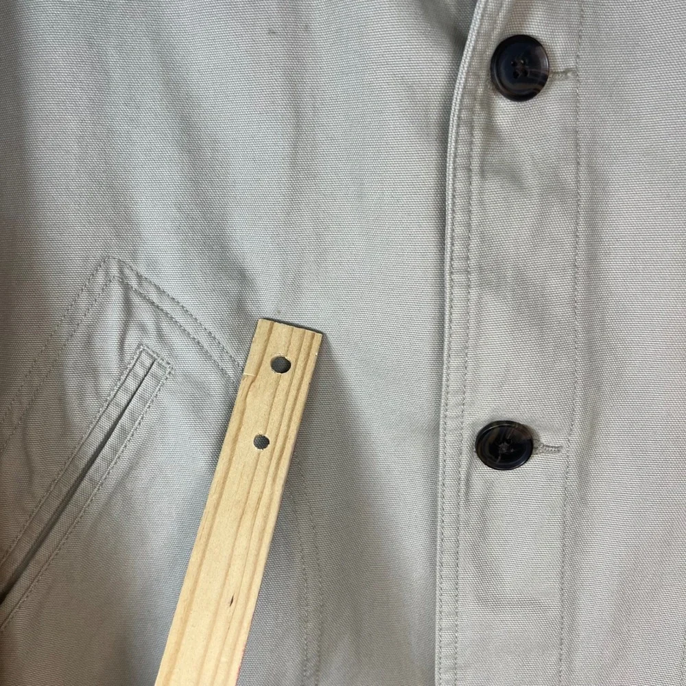 Lands End Mens XXL Barn Coat Canvas Field Jacket Khaki Plaid Removable Liner